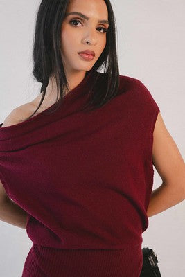 Elan dress sweater plum sleeveless