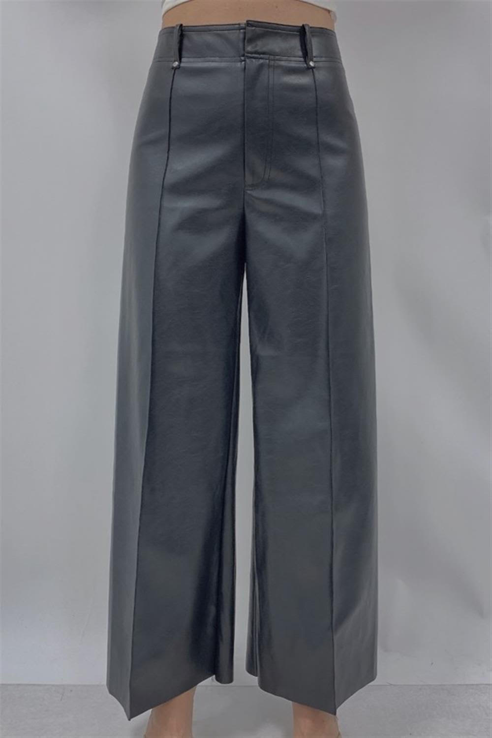 Fate pants black faux leather flare