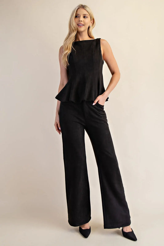 Glam Black straight leg pants