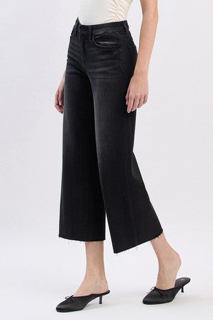Vervet High Rise Slim Wide Black Pants