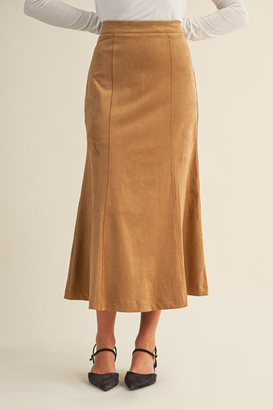 Mustard Seed skirt midi tan fluted