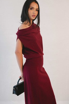 Elan dress sweater plum sleeveless